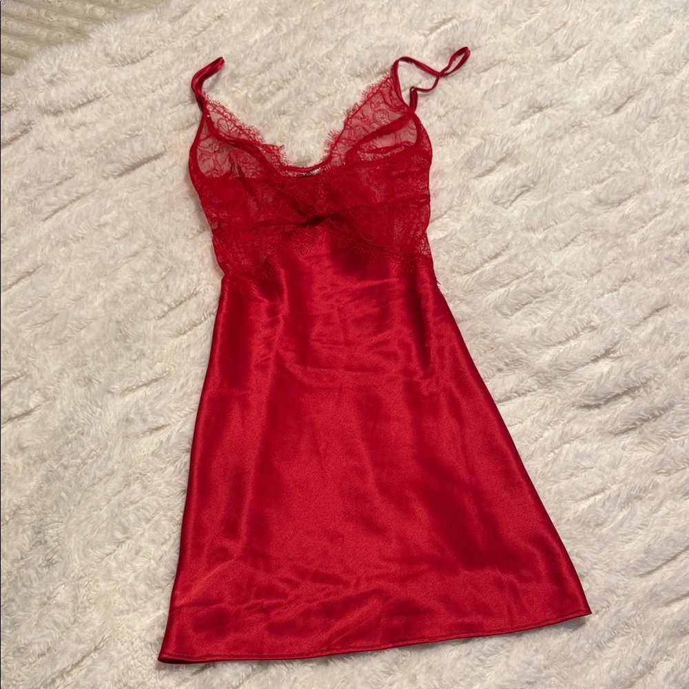Victoria Secret Red Lace Slip Dress